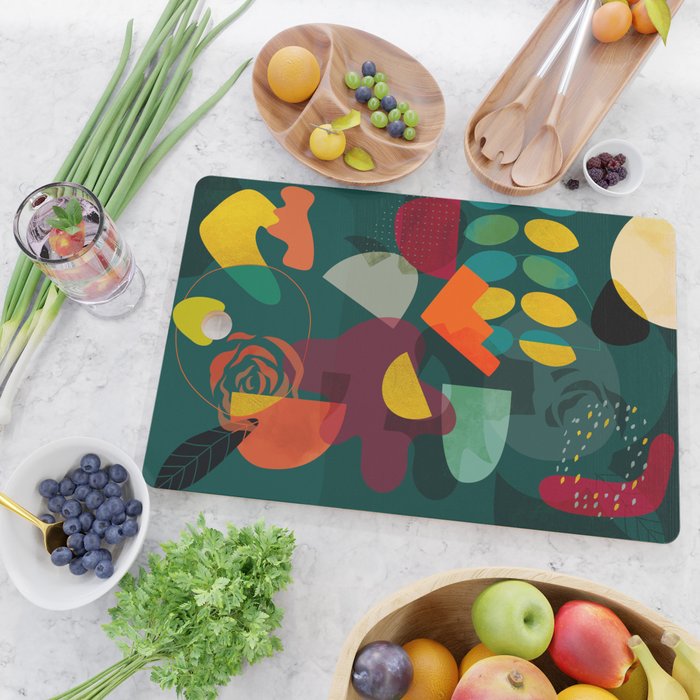 mid century shapes garden party 4 Cutting Board Gallery Image 2