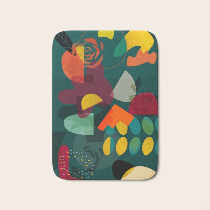 mid century shapes garden party 4 Bath Mat Gallery Image 1