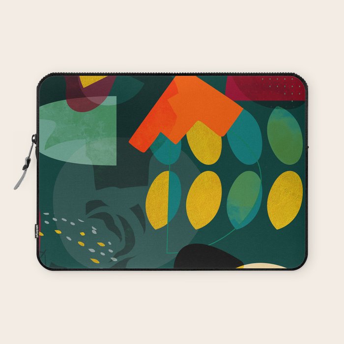 mid century shapes garden party 4 Laptop Sleeve Gallery Image 1