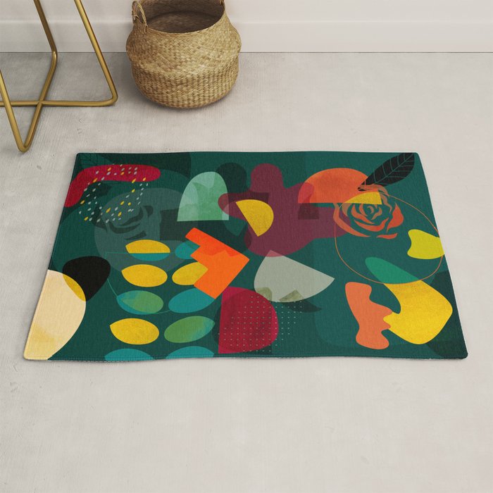mid century shapes garden party 4 Rug Gallery Image 1