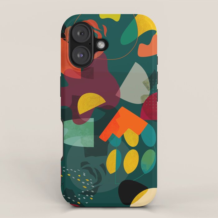 mid century shapes garden party 4 iPhone Case Gallery Image 1