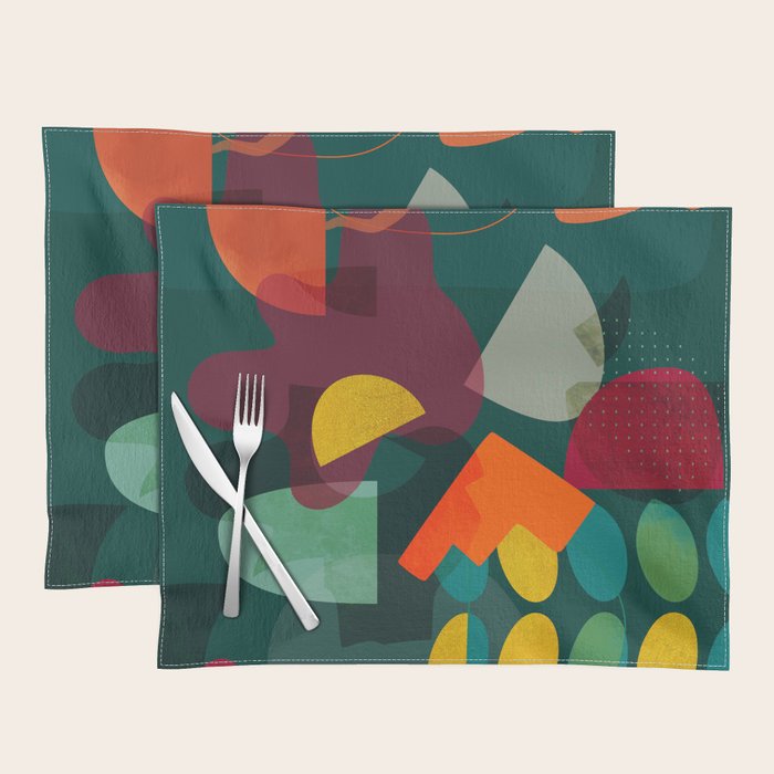 mid century shapes garden party 4 Placemat Gallery Image 1