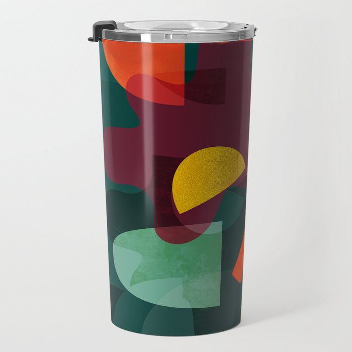 mid century shapes garden party 4 Travel Mug Gallery Image 3
