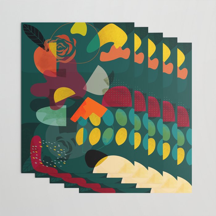 mid century shapes garden party 4 Wrapping Paper Gallery Image 3