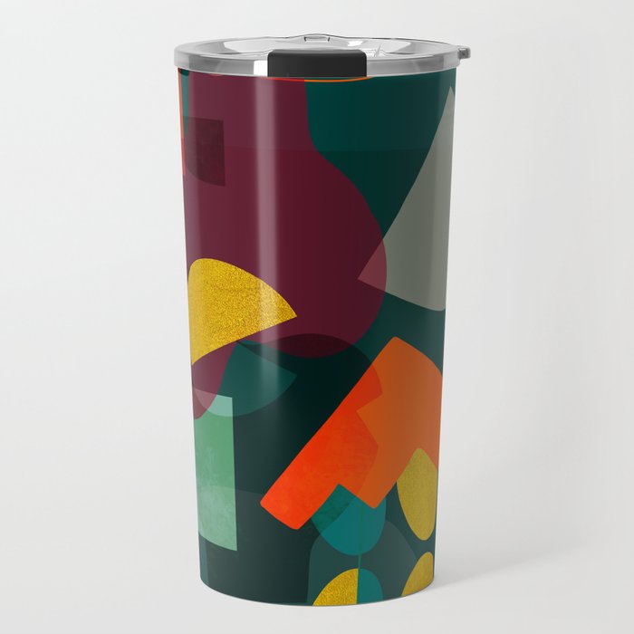 mid century shapes garden party 4 Travel Mug Gallery Image 1