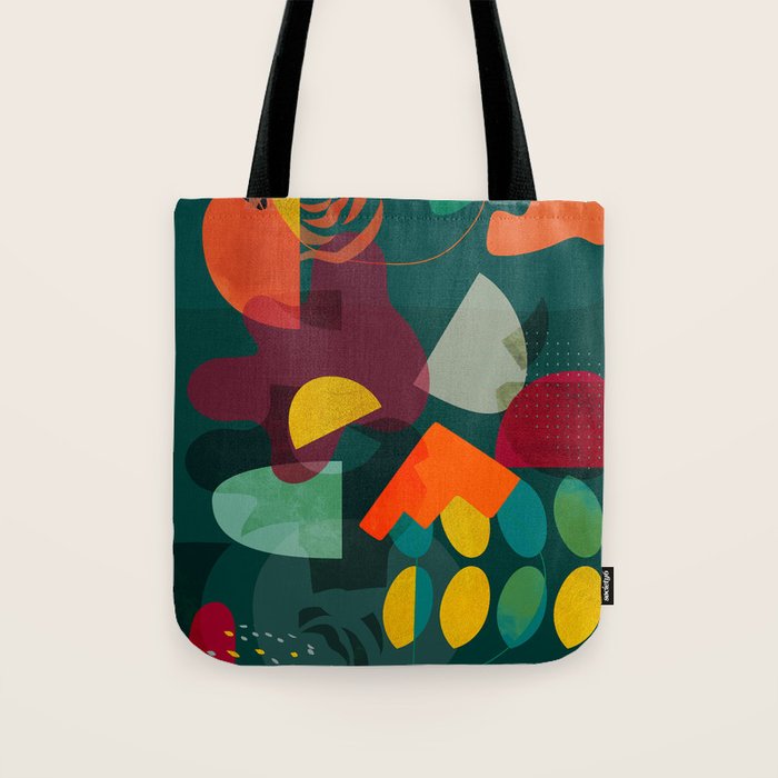 mid century shapes garden party 4 Tote Bag Gallery Image 1