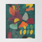 mid century shapes garden party 4 Throw Blanket Gallery Image 2