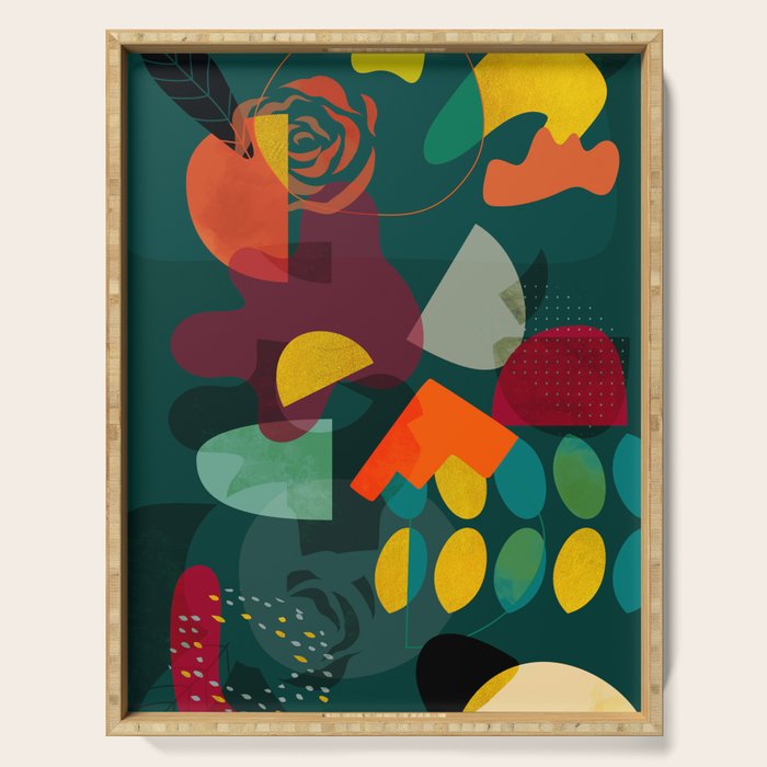 mid century shapes garden party 4 Serving Tray Gallery Image 1