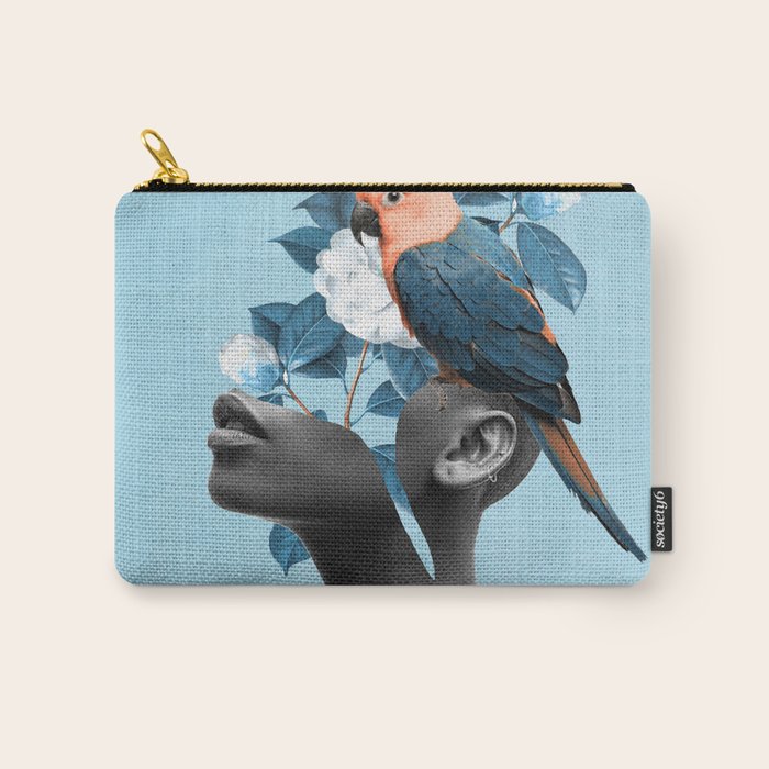 Girl with parrot Carry All Pouch Gallery Image 1