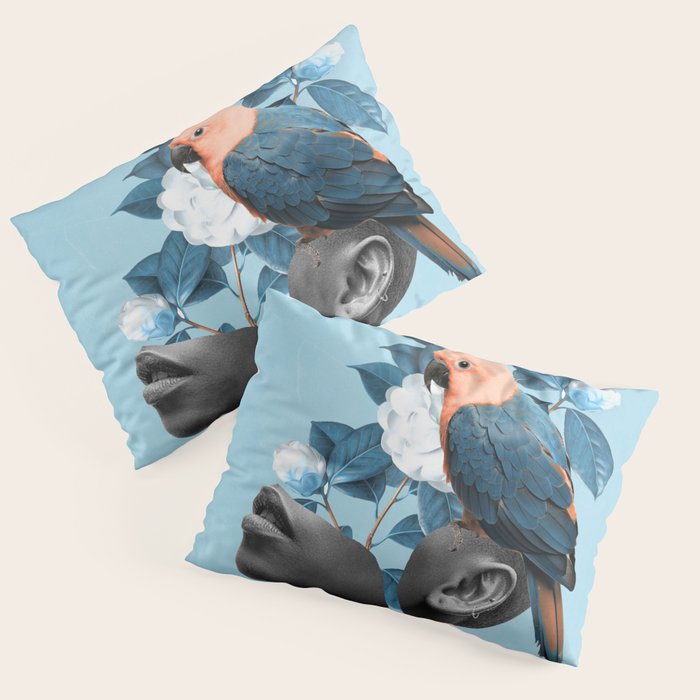 Girl with parrot Pillow Sham Gallery Image 1