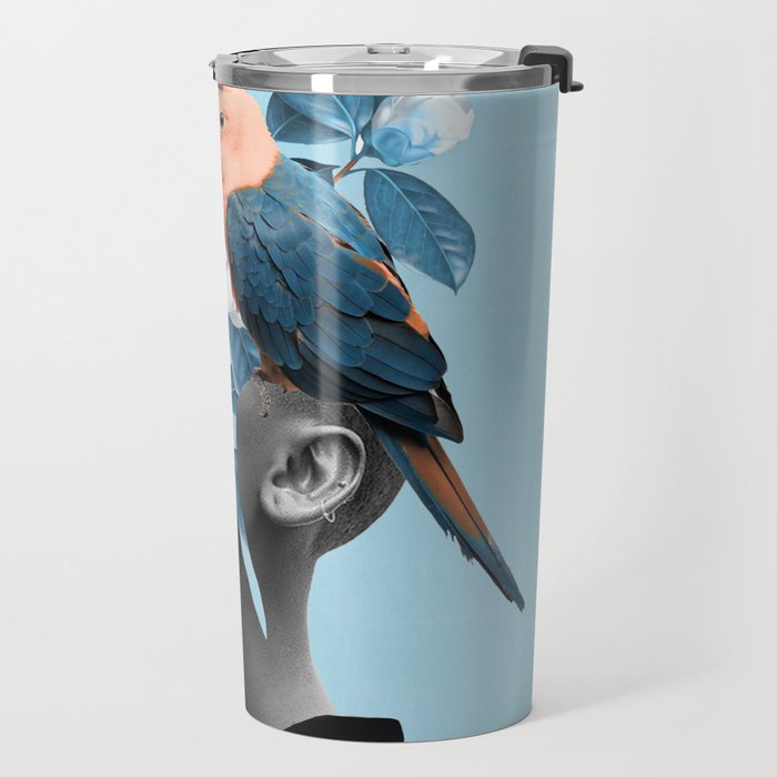 Girl with parrot Travel Mug Gallery Image 2