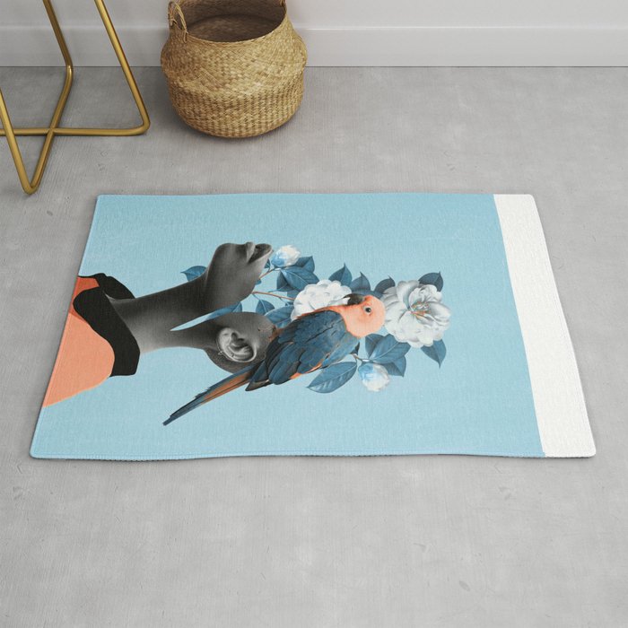 Girl with parrot Rug Gallery Image 1