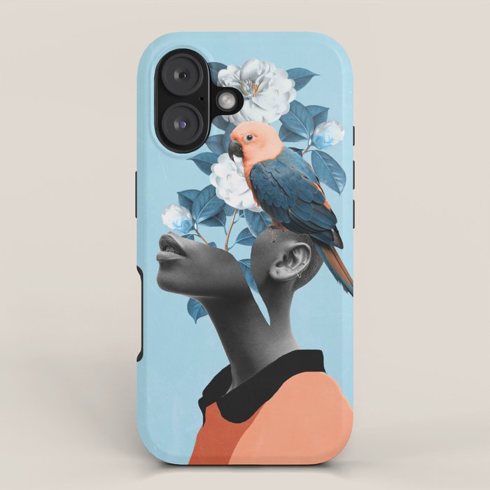 Girl with parrot iPhone Case Gallery Image 1