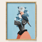 Girl with parrot Serving Tray Gallery Image 1