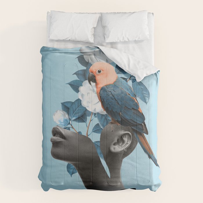 Girl with parrot Comforter Gallery Image 6