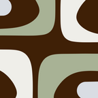 Mid-Century Modern Piquet Minimalist Abstract in Brown, Sage, Pale Gray, and Off White Coffee Mug Gallery Image 2