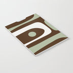 Mid-Century Modern Piquet Minimalist Abstract in Brown, Sage, Pale Gray, and Off White Notebook Gallery Image 3