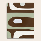 Mid-Century Modern Piquet Minimalist Abstract in Brown, Sage, Pale Gray, and Off White Notebook Gallery Image 4
