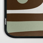 Mid-Century Modern Piquet Minimalist Abstract in Brown, Sage, Pale Gray, and Off White Laptop Sleeve Gallery Image 3