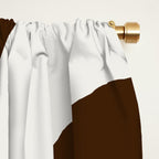 Mid-Century Modern Piquet Minimalist Abstract in Brown, Sage, Pale Gray, and Off White Window Curtain Gallery Image 2
