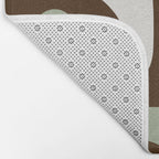 Mid-Century Modern Piquet Minimalist Abstract in Brown, Sage, Pale Gray, and Off White Bath Mat Gallery Image 2