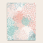 Modern Floral Prints, Coral Teal and Green Notebook Gallery Image 4