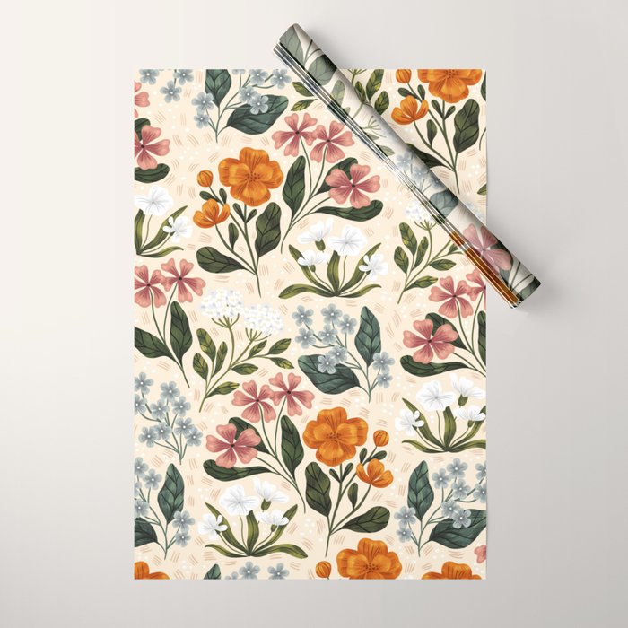 Wild Flowers ~ vol2.  vintage inspired botanical Wrapping Paper Gallery Image 1