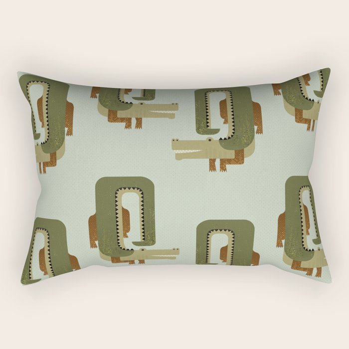 Whimsy Crocodile Rectangular Pillow Gallery Image 1