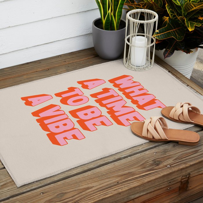 What A Time To Be A Vibe: The Peach Edition Outdoor Rug Gallery Image 2