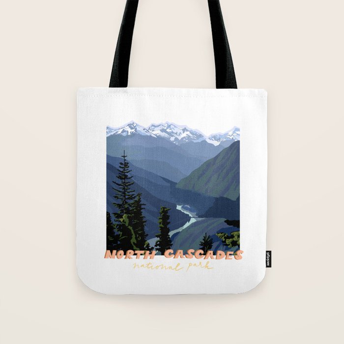 North Cascades National Park, Vintage Tote Bag Gallery Image 1