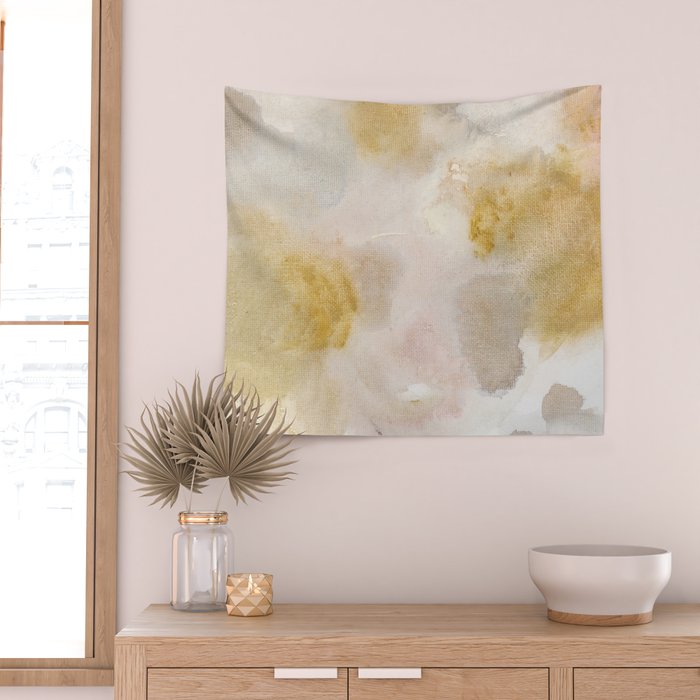 Bloom No. 8 Abstract watercolor floral Wall Tapestry Gallery Image 2