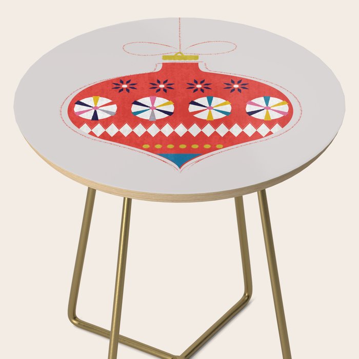 Festive red retro bauble Side Table Gallery Image 2