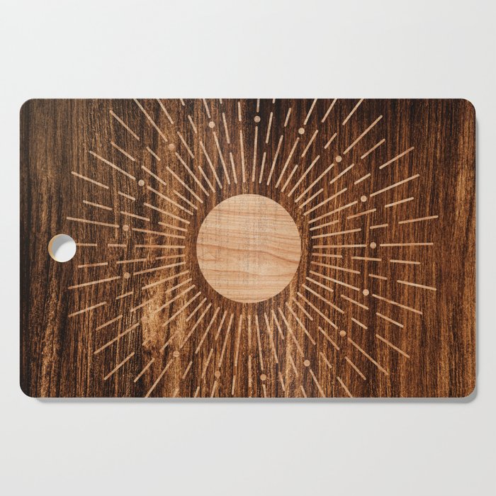 Boho sun Island style wood inlay art  Cutting Board Gallery Image 1