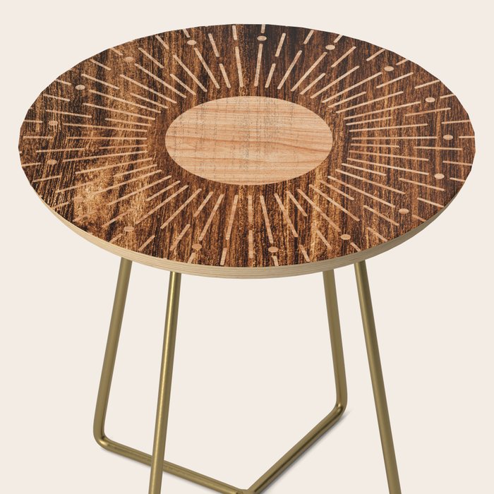 Boho sun Island style wood inlay art  Side Table Gallery Image 2