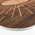 Boho sun Island style wood inlay art  Bath Mat Gallery Image 3