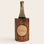 Boho sun Island style wood inlay art  Wine Chiller Gallery Image 1