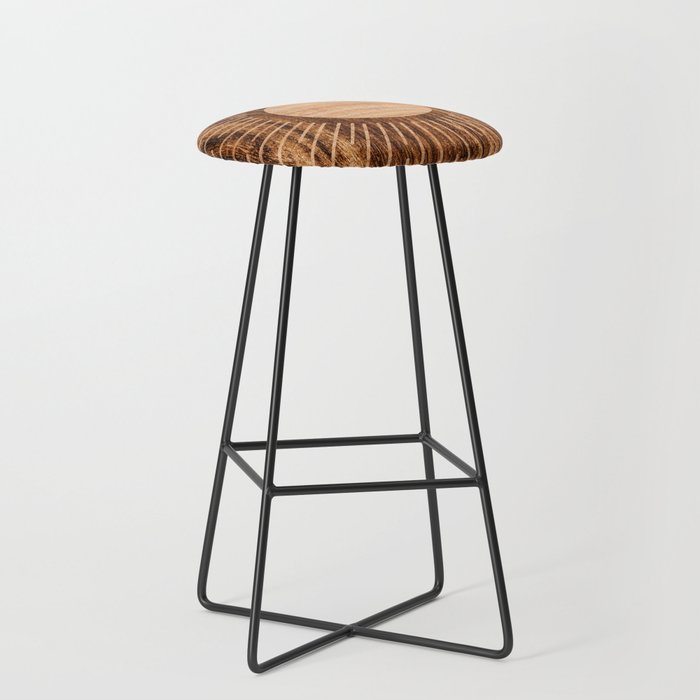 Boho sun Island style wood inlay art  Stool Gallery Image 1