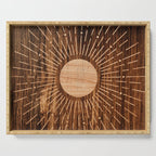 Boho sun Island style wood inlay art  Serving Tray Gallery Image 1