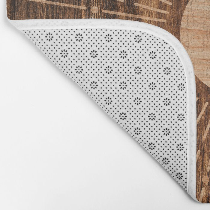 Boho sun Island style wood inlay art  Bath Mat Gallery Image 2