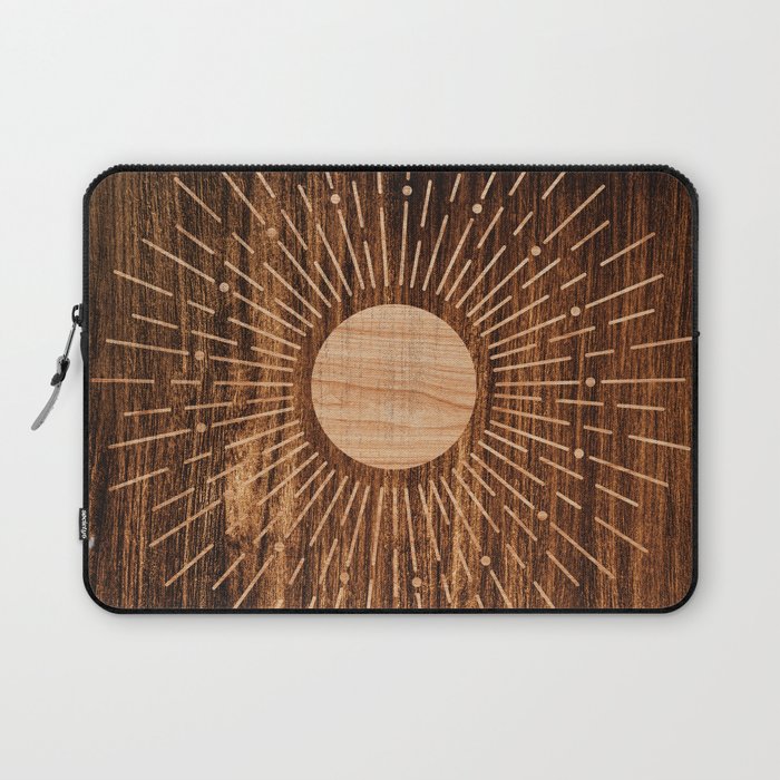 Boho sun Island style wood inlay art  Laptop Sleeve Gallery Image 1