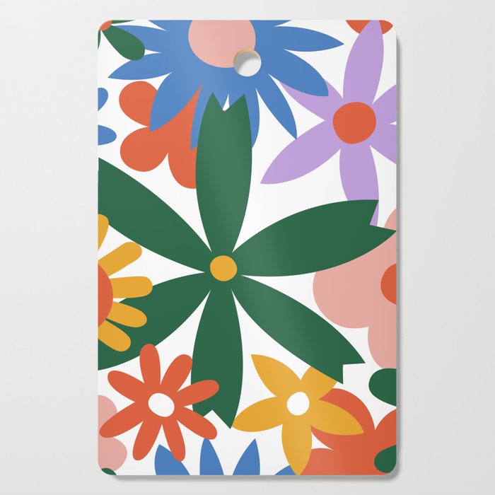 Retro spring flower nature drawing Cutting Board Gallery Image 1