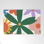 Retro spring flower nature drawing Welcome Mat Gallery Image 1