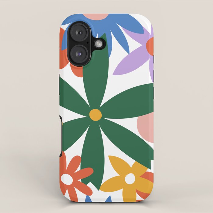 Retro spring flower nature drawing iPhone Case Gallery Image 1