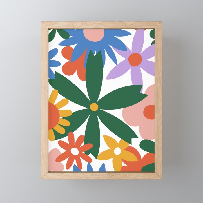 Retro spring flower nature drawing Mini Art Print Gallery Image 1