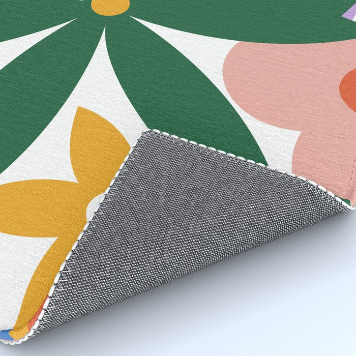 Retro spring flower nature drawing Rug Gallery Image 4