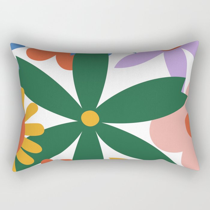 Retro spring flower nature drawing Rectangular Pillow Gallery Image 1