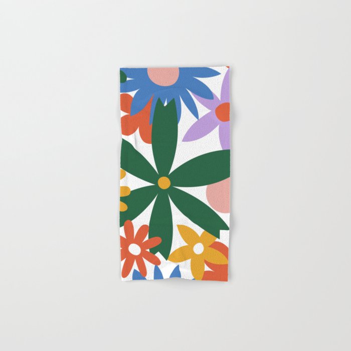 Retro spring flower nature drawing Bath Towel Gallery Image 1