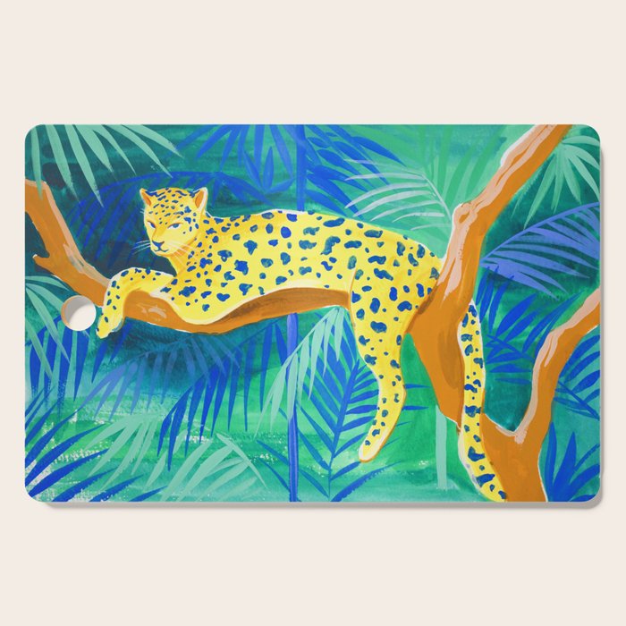 Leopard on Tree Cutting Board Gallery Image 1
