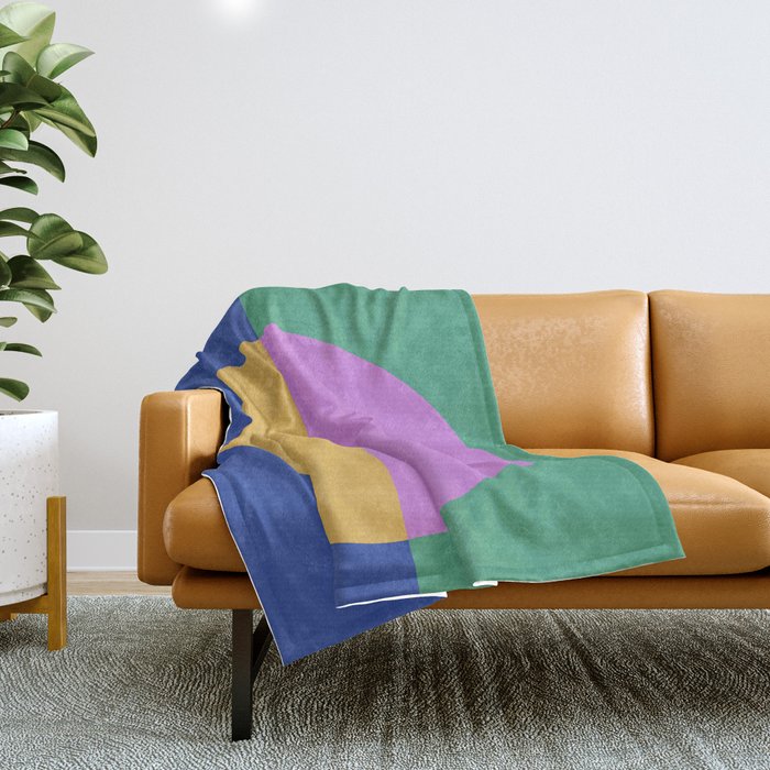 Color Block Abstract III Throw Blanket Gallery Image 1