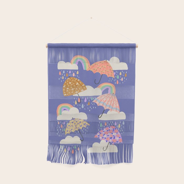 Spring Rain with Umbrellas Wall Hanging Gallery Image 1